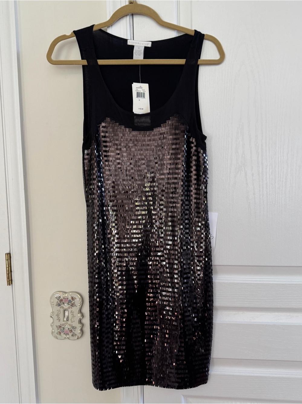 Design History Black Sequin Tank Mini Dress